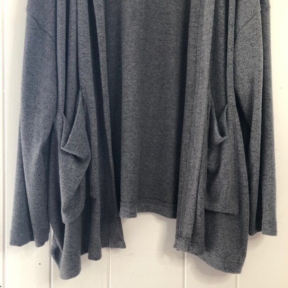 Young Fabulous and Broke Gray Open Cardigan with Hoodie - Picture 7 of 9